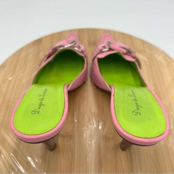 Anthropologie Diego di Lucca Heeled Mule Pink Green Size 6 - Picture 6 of 15